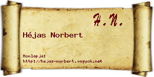 Héjas Norbert névjegykártya