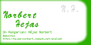 norbert hejas business card